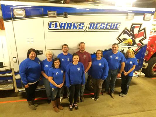 Local Heroes Recently Clarks Rescue honored Sandy Lindgreen (back row, 2nd from left) as she retires from the squad after forty years of dedicated service to the Clarks community in a number of different ways.