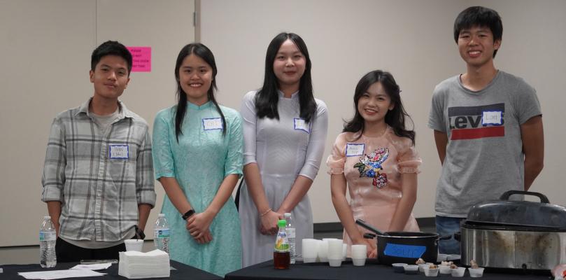 A Melting Pot Nebraska Christian international students (L to R) Tuan, Chi, Linn, Anna, and Lan share their culture for the community to enjoy.