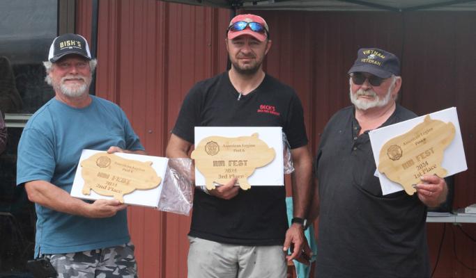 Ribfest Glory Winners included Matt Lovejoy, Adam Dahlke, Adam Beck adn Bob Cline. Republican-Nonpareil Photo by Jacob Kennedy