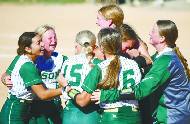MEMBERS of the Bison softball team had plenty to celebrate during their 2025 campaign on the diamond. The Bison finished the year with a 28-9 record and made their first-ever state championship game appearance. Photos by Jordan Coslor
