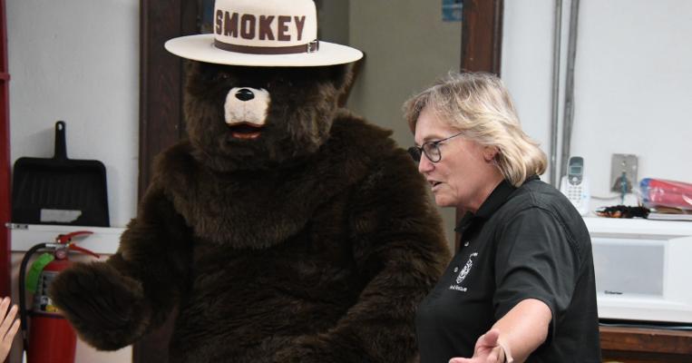 The Wood River Fire & Rescue Dept provided local children with fire safety information last Wednesday along with the surprise visit with Smokey Bear for his birthday!