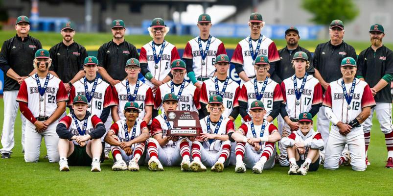 Front: Trent Detlefsen, Spensir Jaros, Luke Vakiner, Hayden Murphy, Quinn Jensen, Colton Boroff. Middle: Colbyn Peters, Luke McHargue, Logan Vakiner, Conner Erickson, Fletcher Fries, Parker Zikmund, Barrett Fries, Colter Lueders. Back: Coach Detlefsen, Coach Garrett, Coach Ruhl, Mason Gorecki, Kayden Morner, Jakob Ruhl, Coach Jaros, Coach Erickson, Coach Dugan. Bring Home the Hardware
