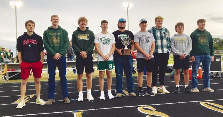 CENTRAL CITY HIGH SCHOOL was the recipient of the 2024-2025 NSAA Buckle Up Phone Down Cup. The Central City High School boys won the award due to their cumulative success in all activities during the previous school year. Central City High School netted 157.5 points to top the boys’ standings. Gothenburg secured 142.5 points to finish as the runners-up. The award was presented during last Friday night’s season-opener football game between the Bison and Ord.