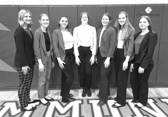 HPC Speech Qualifiers It was a great day for the High Plains Community speech team at districts where seven young ladies were able to qualify for the state meet. Left to right are: Courtney Carlstrom- entertainment, OID, Peyton Hofmann- entertainment, duet, OID, Samantha Ertzner- OID. Alyssa Wostrelserious, Allie Howell- persuasive, Rylee Hofmann- Informative, OID, Madi Zerr- POI, duet, OID.