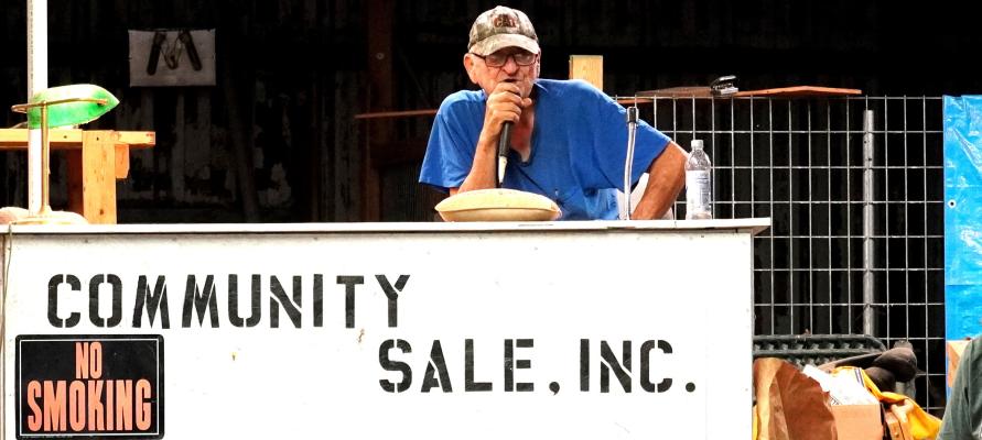 Last of a Dying Breed Just as the Galusha family has done for over 90 years, you can still find Harry Galusha taking bids and calling them out loud as he operates the Community Sale each Thursday. One example of Americana soon to be forgotten with the advent of technology. (R-N Photo by Jake Kennedy)