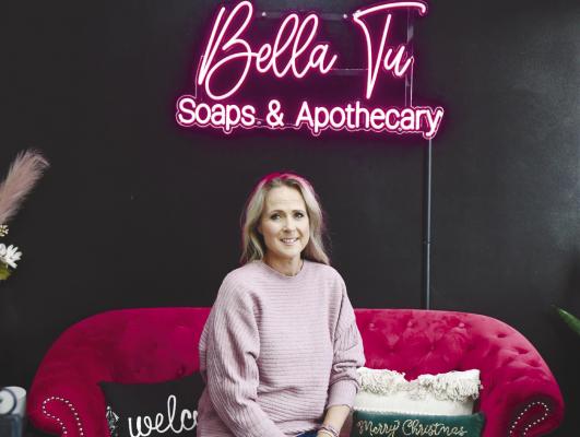 HEIDI CATLETT is pictured inside her new shop in downtown Central City, Bella Tu Soaps and Apothecary. Photo by Jordan Coslor