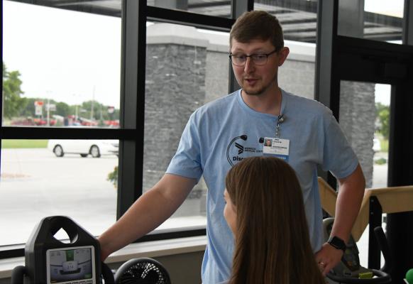 Ask the Experts Tuesday the physical therapy area at Merrick Medical Center was full of students as experts like Logan Menke spoke with them to provide a greater understanding on careers in health care.