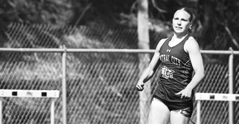 CENTRAL CITY’S AVA CALL set new school records in both the 400-meter dash and the long jump at last week’s Ord Invitational. Photos by Michael Happ