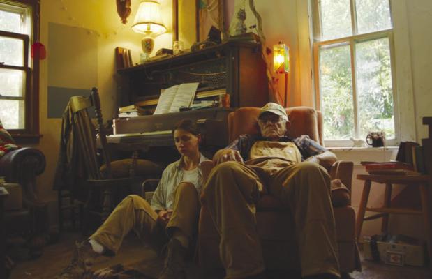 NEW YORK CITY-BASED independent filmmaker and actor Nancy McArthur is pictured alongside Merrick County resident Bill Bolte on set at Art Farm during filming. Courtesy Photo