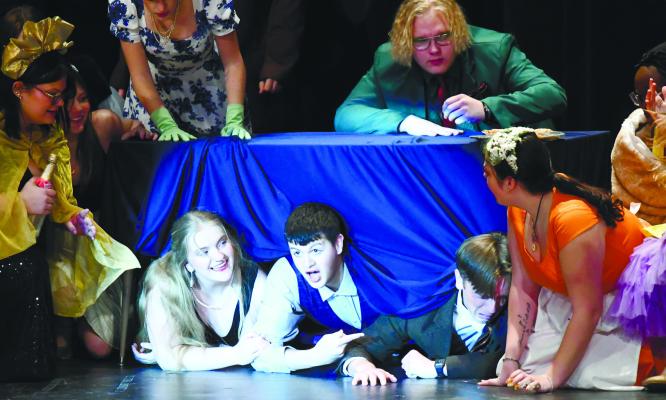 CENTRAL CITY HIGH SCHOOL one act is staging a production of The Infamous Soothing System of Professor Maillard this fall. The Bison have performed the play twice for judges, once on Saturday and again on Monday. Photo by Jordan Coslor