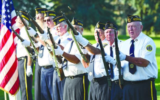 CENTRAL CITY AMERICAN LEGION POST 6 rendered a Twenty-One-Gun Salute during Friday morning’s September 11th remembrance ceremony at Valley View Golf Course. Photo by Michael Happ