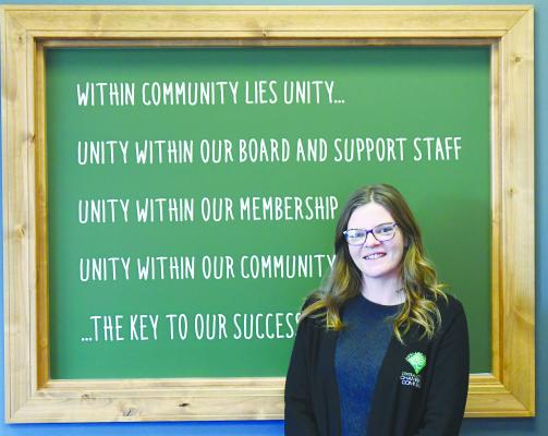 EMILY OSANTOWSKI began her new role as executive director of the Central City Area Chamber of Commerce on Tuesday. Osantowski has been training to take the reins of the organization for several weeks. Photo by Jordan Coslor