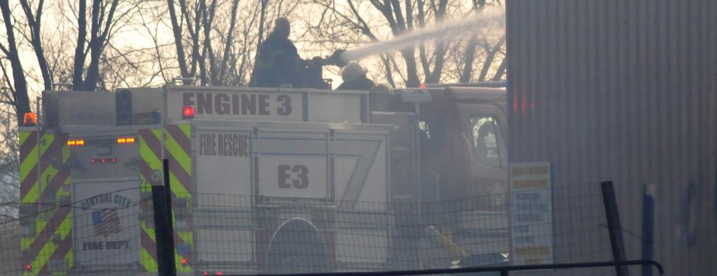 At roughly 9:00 am on Tuesday morning the Central City Volunteer Fire Department and Central City Ambulance were dispatched to a structure fire at the transfer station north of Central City where an ember from a garbage truck started a fire inside the building. Crews worked to extinguish the fire and no injuries were reported, but significant property damage was done. (R-N photo by Ryan Dettman)