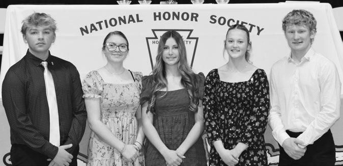 FIVE PALMER HIGH SCHOOL STUDENTS were recently inducted into the district’s chapter of the National Honor Society. New inductees included Kouper Brandt, Dianna Lockwood, Kayden Tyan, Shyann Zmek, and Joseph Thede. National Honor Society President Hana Mamot presided over the ceremony. Chase Samuelson was the guest speaker. Courtesy Photo