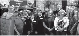 Back row (l-r) Rich Jarecke, Russ Kuhn, Bob Foulk, Alan Church, Jeff Kohl, Jeff Wurtz, Doe Dee Dittmer Front Row (l-r) Richard Rieken, Kathy Miller Fuehrer, Mary Engel Mickey, Denise Shonsey Bogard, Jeanne Pickrel Fritz, Karen Colby Cobb