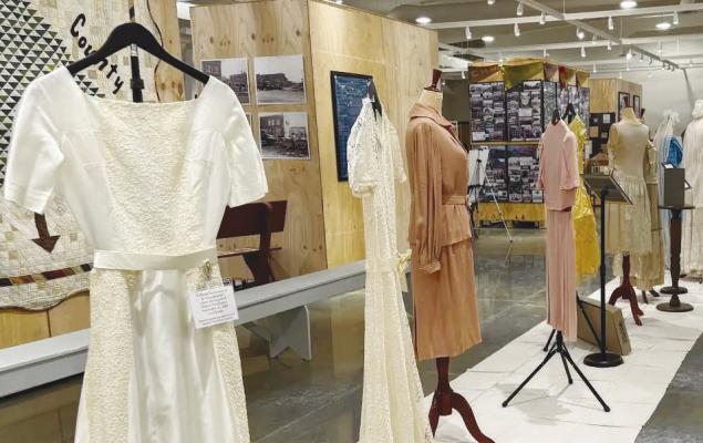 TWENTY-FOUR WEDDING DRESSES from the Merrick County Historical Museum’s Wedding Collection are currently part of a display being hosted by the museum in Central City. Courtesy Photo