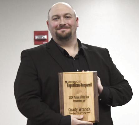 Thank You Officer Wranek Your 2024 R-N Person of the Year award was presented to Central City officer Grady Wranek on Saturday during the Chamber Gala.
