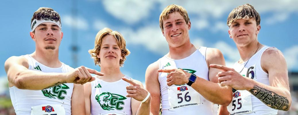 Dent dazzles as Bison boys soar to third at state track