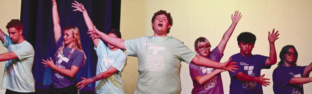 STUDENTS participating in the Broadway Academy at the Edwin and Bernice Lock Theater in Central City run through their performance during a rehearsal on Friday morning. Photo by Michael Happ