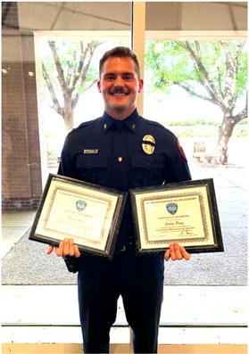 Many remember Jordan Paup from his days making tackles and throwing a shot put, but now Officer Paup will be making arrest and throwing the bad guys in jail after graduating from the Plano Police Academy in Plano Texas. Jordan excelled in the academy and was recognized with the top physical fitness honor and also with the top shot honor for his superior marksmanship. (Courtesy Photo)