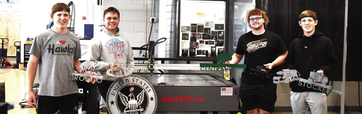 Metal Mayhem The Central City High School metal shop is now even more impressive as the school added a new plasma table thank to grant money and private donors. The table has already been put to good use as displayed by (left to right) Josiah Davis, Cole Broekemeier, Riley Lavene and Isaiah Davis.