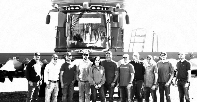 A Job Well Done Last Thursday the Merrick County Corn Growers celebrated the end of a harvest as sponsors and board members gathered to harvest their plot while also meeting for a lunch hosted at the Brown Farms bin site after the job was complete. (Photo by Whitney Dettman)