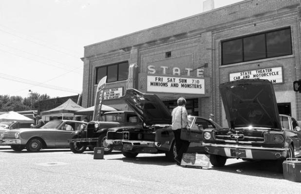 CARS AND MOTORCYCLES of all makes and models lined the streets of downtown Central City on Sunday for the State Theater Car and Motorcycle Show. The twelfth annual event featured eighty entries this year. Photo by Michael Happ