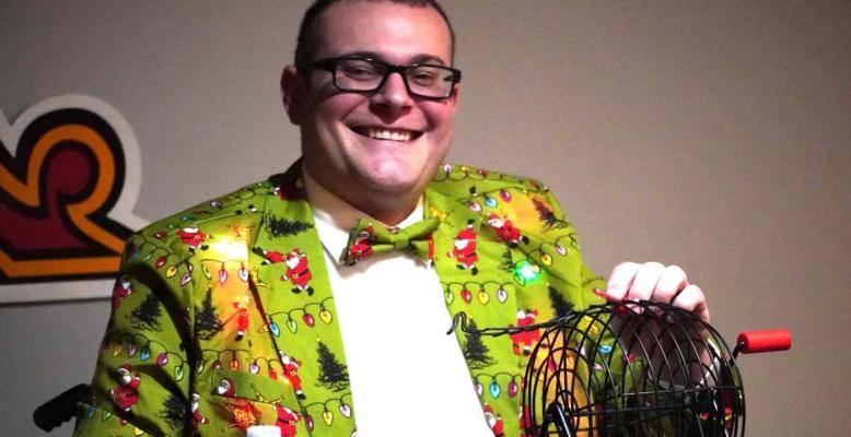 There was plenty of old fashioned Christmas fun in Clarks this past weekend as the community came together. Among them was the Merrick County Sheriff’s Department and Jake Bauer who dressed his holiday best while calling out Bingo numbers. (R-N Photo by Jake Kennedy)