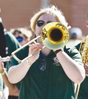 THE CENTRAL CITY MARCHING BAND stepped off for the season on Saturday at the Nebraska State Fair. The Bison were the second band of the day to parade around the state fairgrounds at Fonner Park in Grand Island and kicked off a strong weekend for the annual fair. Photo by Michael Happ
