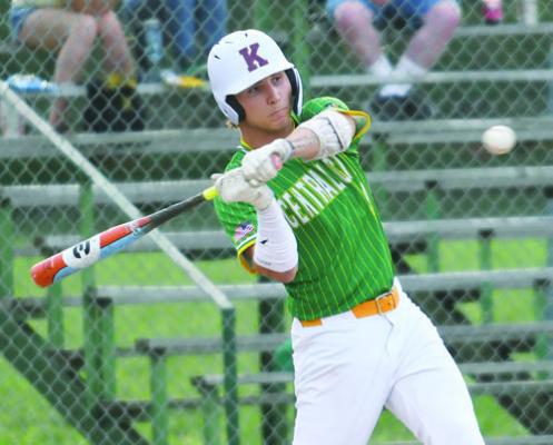 COLBYN PETERS has dominated at the plate through three games at the B5 Area Tournament, hitting .545 with eight total RBIs. Photos by Jordan Coslor