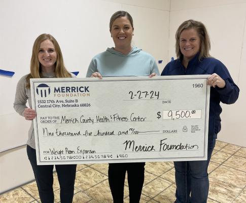 Ongoing Support The Merrick Foundation continues to be a driving force for betterment in Merrick County. Among their 2024 grant recipients was the Merrick County Health and Fitness Center who received $9,500 for their weight room expansion. Pictured are Danae Perry, Shauna Graham and Michele Simmons. (Courtesy Photo)