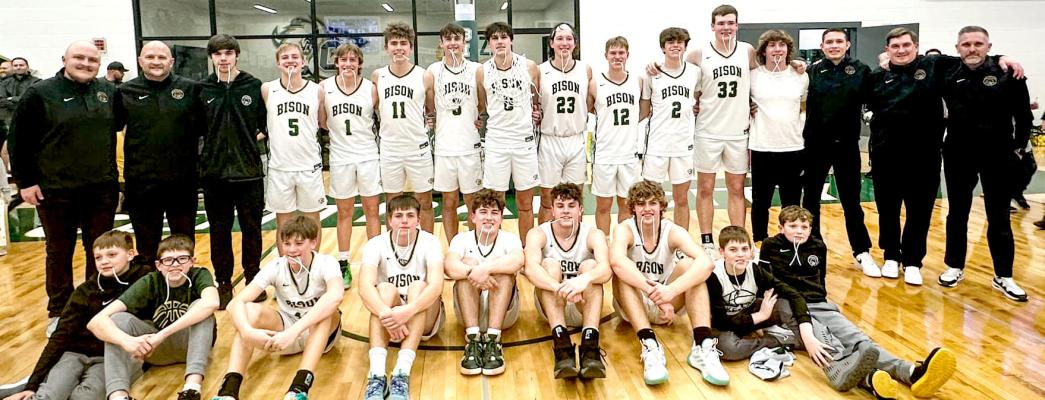 It was a moment to remember on Monday night as the Central City Bison were victorious in a match up against Wayne in the C1-7 District Final. The win sends the Bison to the NSAA State Basketball Tournament for the first time since the feat was last accomplished in 1947. Just like the Bison of yesteryear, this year’s team will get back to work and look to make a deep run at the state tournament in Lincoln next week. See more in sports, pages 6-7. (R-N photo by Ryan Dettman)