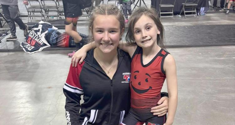 Maci Peters, 1st Team Nebraska Blue at Heartland National Duals earned 4th place after going 6-2. Caselynn Boroff wrestled and represented Nebraska Red Team who placed 1st in the gold bracket (17th out of 27 teams) ended up 2-6.