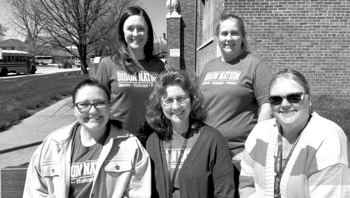 Back row: Jana Rowe and Mindy Riebel. Front row: Ellie Cerveny, Dee Tlustos, and Renee Erickson.