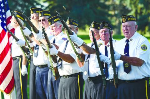 CENTRAL CITY AMERICAN LEGION POST 6 rendered a Twenty-One-Gun Salute during Friday morning’s September 11th remembrance ceremony at Valley View Golf Course. Photo by Michael Happ