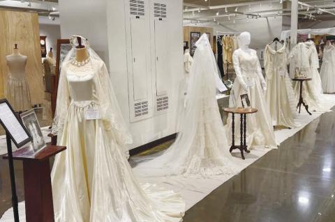 THE MERRICK COUNTY HISTORICAL MUSEUM’S Wedding Collection features dresses from multiple decades, with the newest piece in the collection being from 1990. Courtesy Photo
