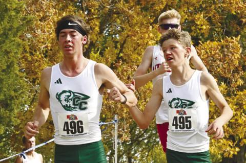 CENTRAL CITY’S JACOB ZIMMERMAN AND ASHTON SUPIK both competed at last Friday’s NSAA Class C State Cross Country Championships in Kearney. Photo by Michael Happ