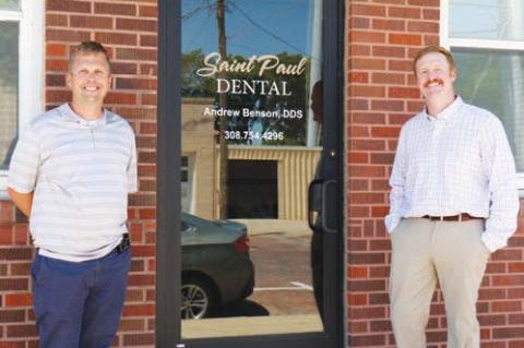 DR. BRADLEY SCHOCH will join the team at Benson Family Dental next month. Pictured are Dr. Andrew Benson (left) and Schoch (right).