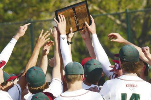 THE CENTRAL CITY/ CENTURA Baseball Team will be back in Omaha this spring, as the Kernels secured a state berth by besting Wayne 3-1 in the District C-3 Championship game at Kernel Field on Friday night. Photo by Jordan Coslor