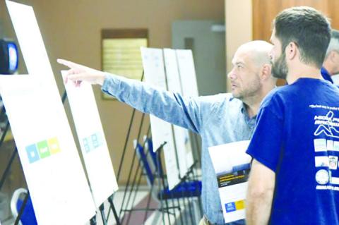 OVER FIFTY people attended the open house from the Nebraska Public Power District’s transmission line project held last Thursday in Aurora. Photo by Jordan Coslor