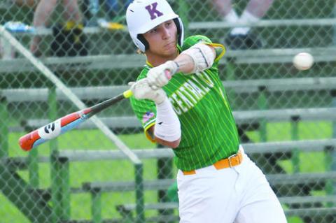 COLBYN PETERS has dominated at the plate through three games at the B5 Area Tournament, hitting .545 with eight total RBIs. Photos by Jordan Coslor