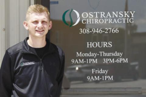DR. TANNER OSTRANSKY opened Ostransky Chiropractic in Central City this spring. Photo by Jordan Coslor